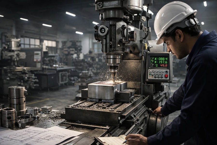 Industrial machining in action