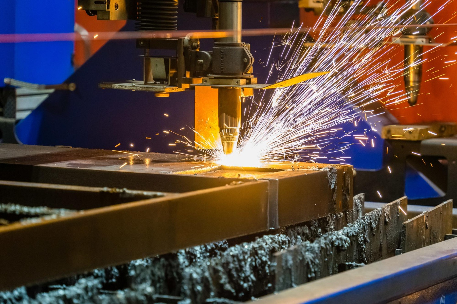 CNC EDM spark erosion machine during precision machining